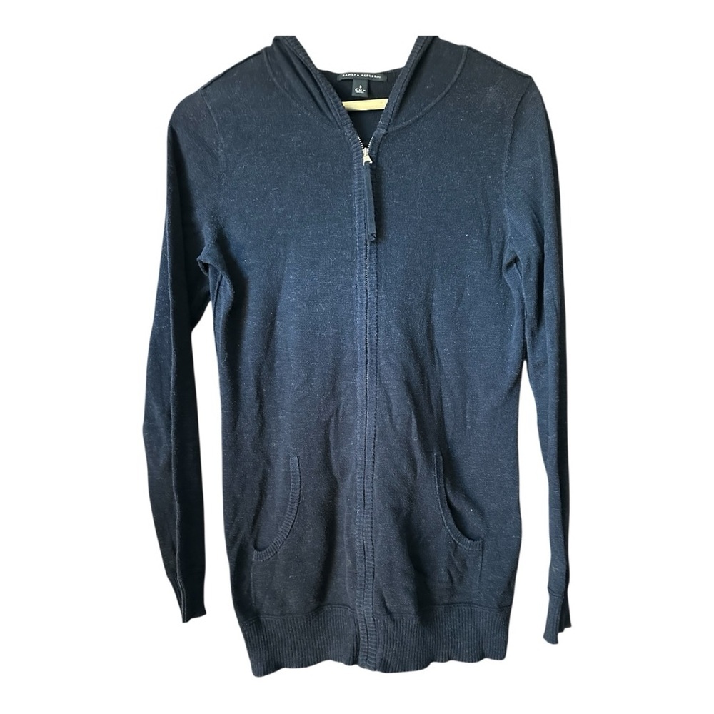 Banana Republic Women's Navy Zip-Up hooded Sweater Blue Size S